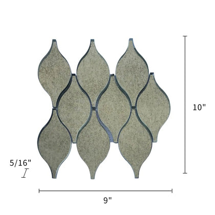 Soft Harmony Feathers Antique Mirror 9-in x 10-in Glass Mosaic Wall Tile( 10 sq. ft. /Box )
