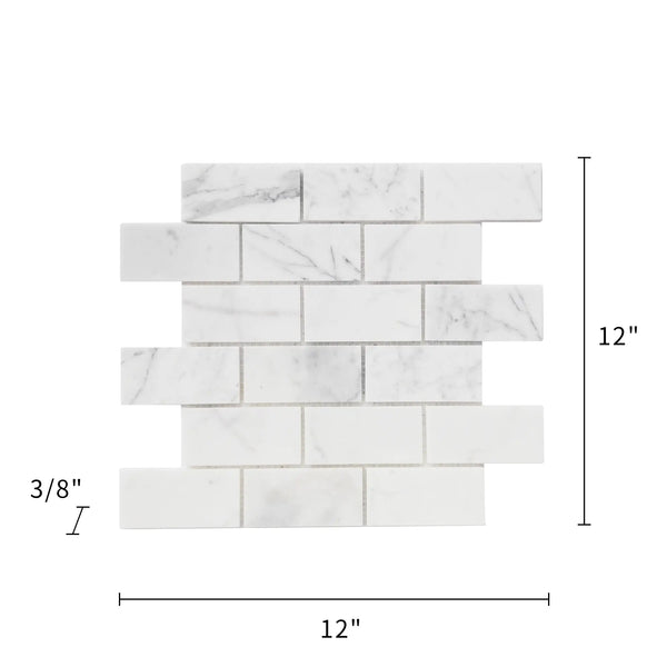 Calacatta 12-in x 12-in Polished Marble Mosaic Floor and Wall Tile( 5 sq. ft. /Box )