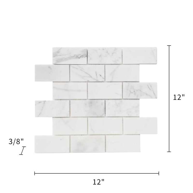 Calacatta Polished Marble Mosaic Floor and Wall Tile - Sample (Product Shown is Full Size)