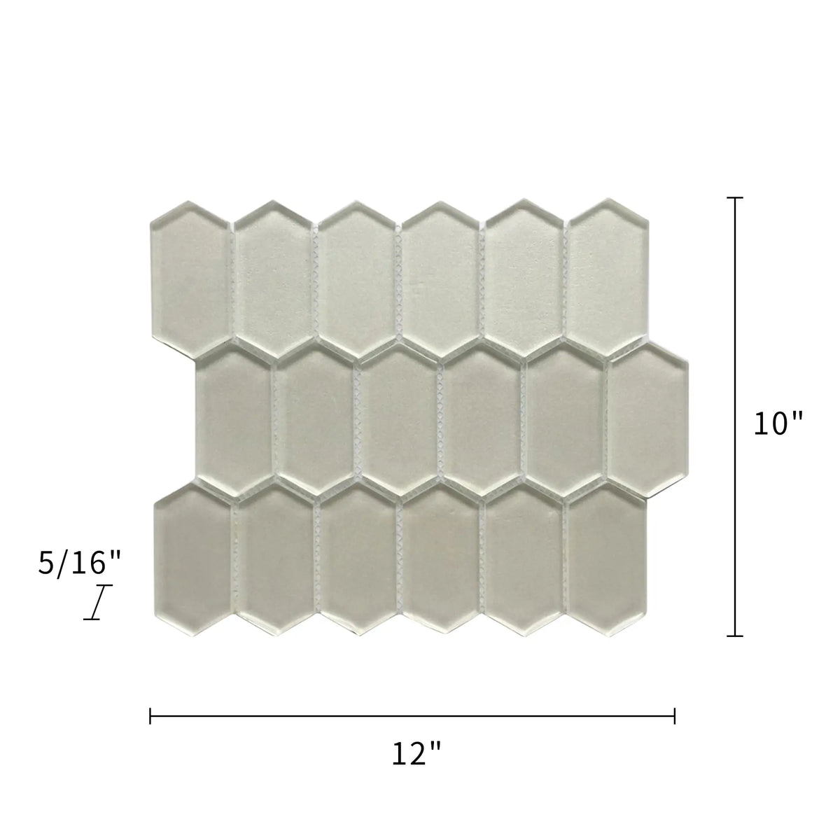 Stretched Hexagon Metallic Glass Mosaic Wall Tile - Sample (Product Shown is Full Size)