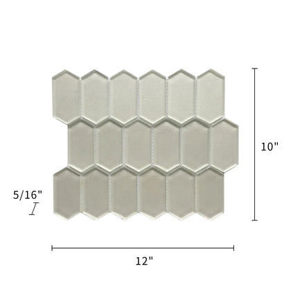 Stretched Hexagon Metallic 10-in x 12-in Glass Mosaic Wall Tile( 8.3 sq. ft. /Box )