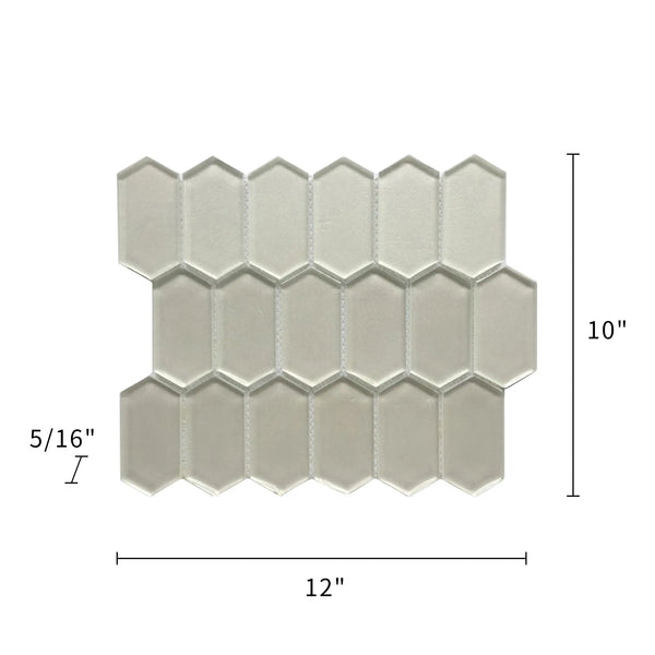 Stretched Hexagon Metallic 10-in x 12-in Glass Mosaic Wall Tile( 8.3 sq. ft. /Box )