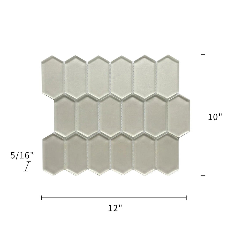 Stretched Hexagon Metallic Glass Mosaic Wall Tile - Sample (Product Shown is Full Size)