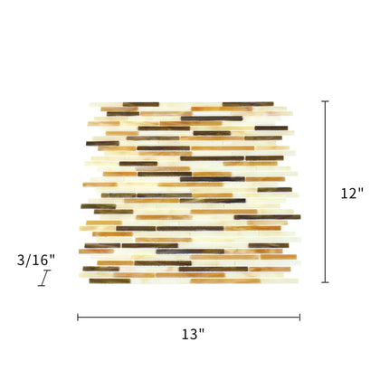 Natural Weave Random Strip Glass Mix 12-in x 13-in Glass Mosaic Wall Tile( 21.6 sq. ft. /Box )