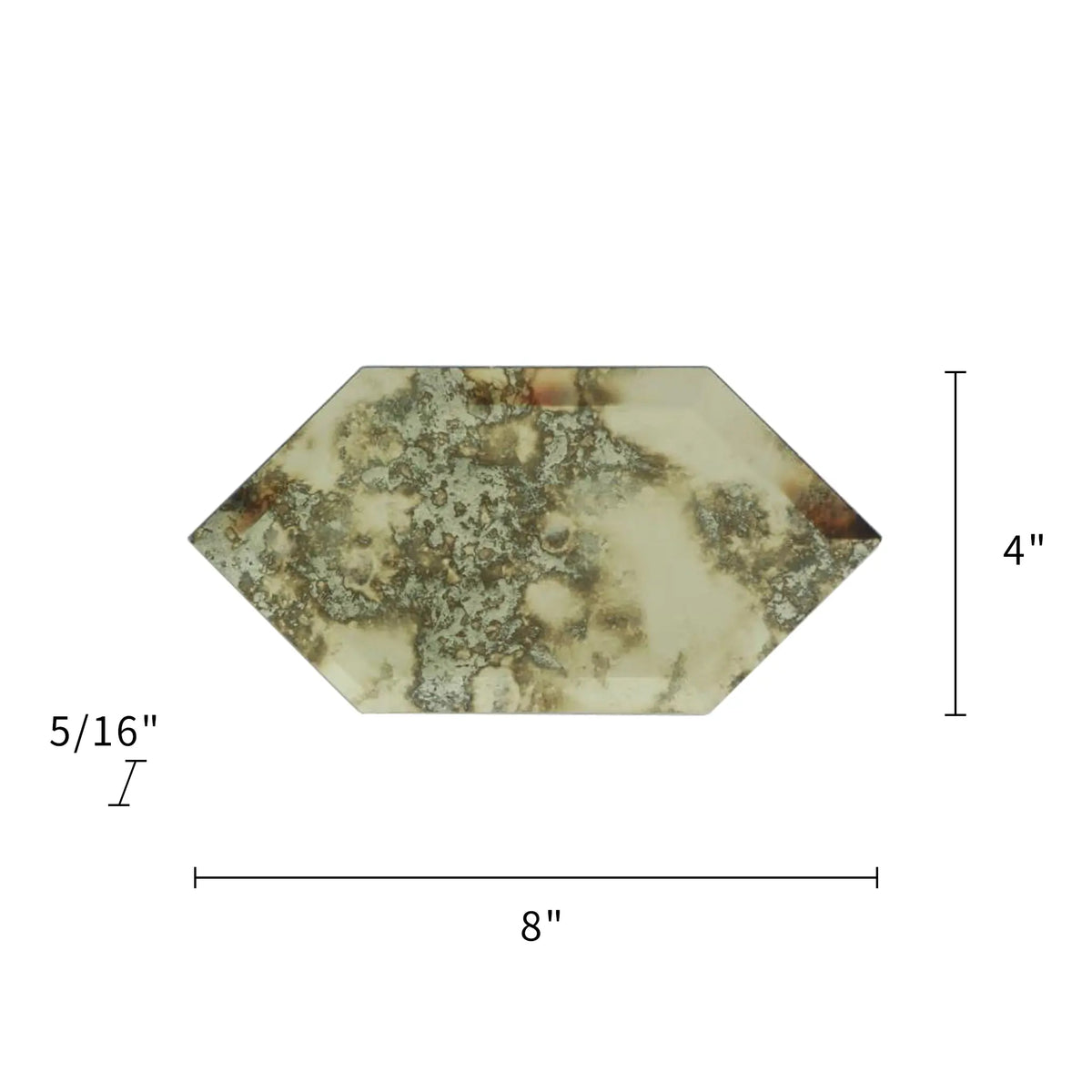 Stretched Hexagon Antique Mirror Glass Mosaic Wall Tile  - Sample (Product Shown is Full Size)
