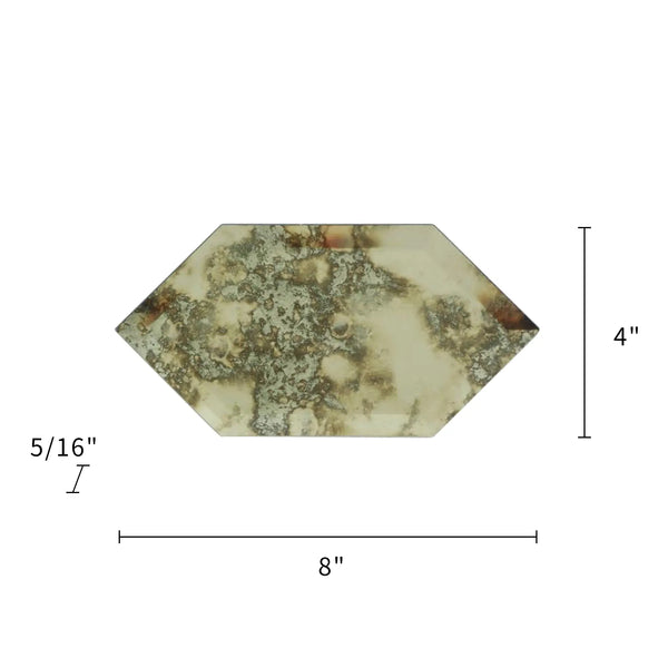 Stretched Hexagon Antique Mirror Glass Mosaic Wall Tile  - Sample (Product Shown is Full Size)