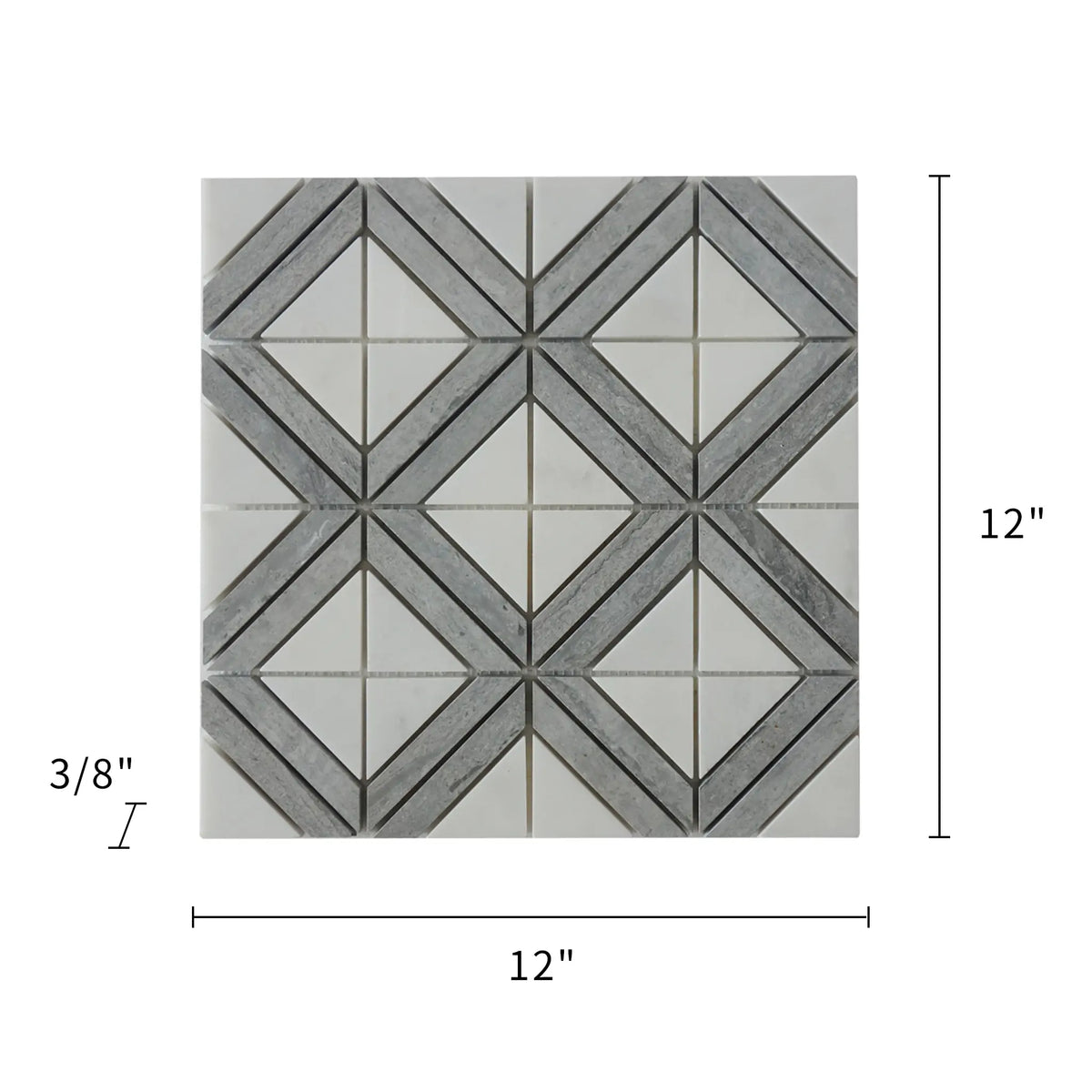 Rubik Cube Pattern 12-in x 12-in Marble Mosaic Floor and Wall Tile( 5 sq. ft. /Box )