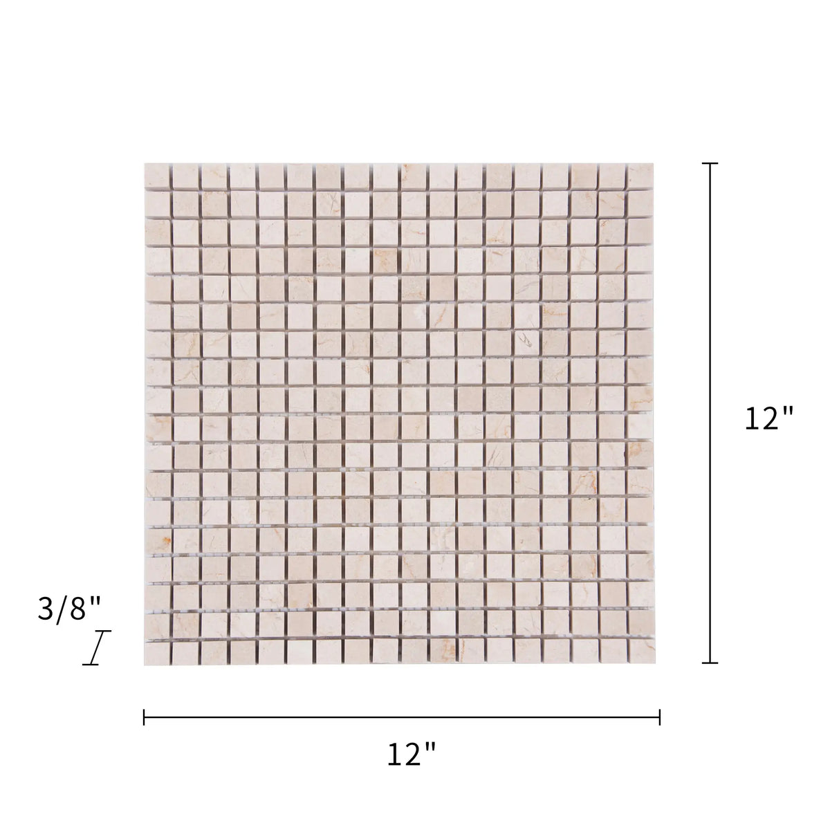 Cream Marfil 12-in x 12-in Polished Mosaic Floor and Wall Tile( 5 sq. ft. /Box )