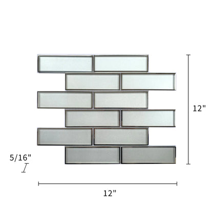 Champagne Glass Mosaic with Silver Metallic Trim 12-in x 12-in Glass Mosaic Wall Tile( 10 sq. ft. /Box )