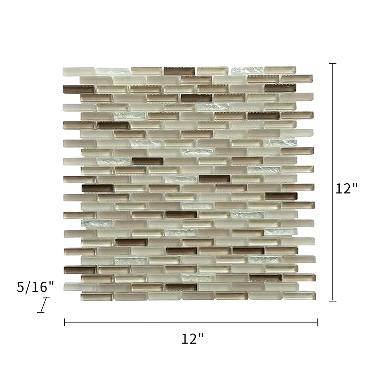 Farnsworth Random Strips Glass Mosaic Wall Tile - Sample (Product Shown is Full Size)