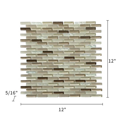 Farnsworth Random Strips 12-in x 12-in Glass Mosaic Wall Tile( 10 sq. ft. /Box )