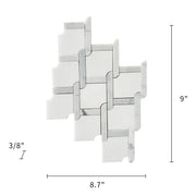 Thassos White & Carrara White 9-in x 9-in Waterjet Mosaic Floor and Wall Tile( 2.7 sq. ft. /Box )