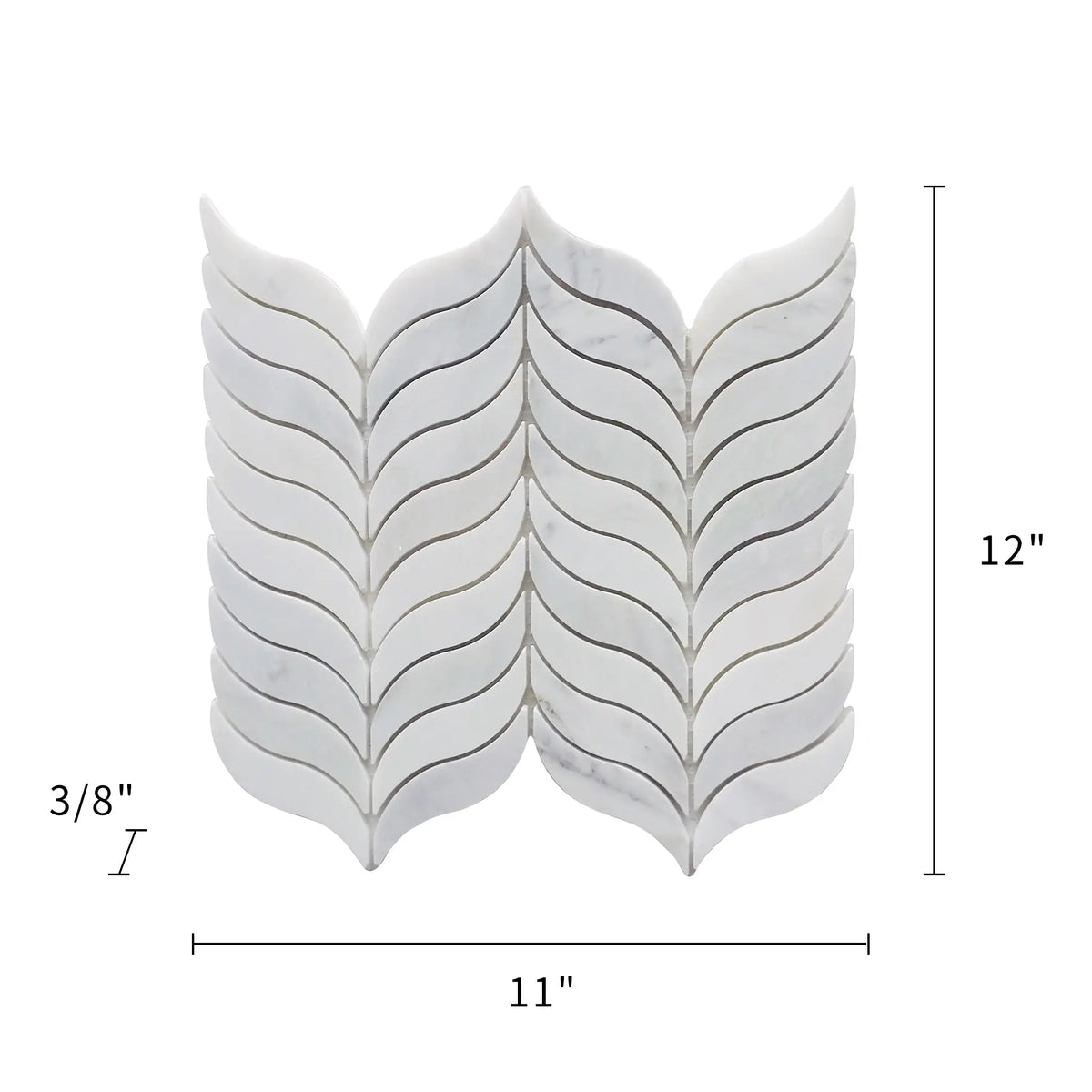 Oriental White Synergy Weave 12-in x 11-in Polished Marble Mosaic Wall Tile( 4.6 sq. ft. /Box )