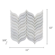 Oriental White Synergy Weave 12-in x 11-in Polished Marble Mosaic Wall Tile( 4.6 sq. ft. /Box )