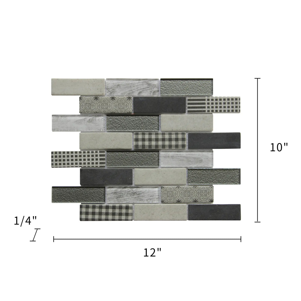 French Gingham Brick 12-in x 10-in Glass Mosaic Wall Tile( 8.3 sq. ft. /Box )