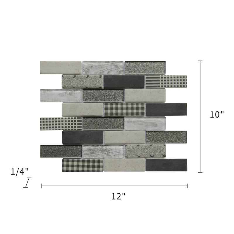 French Gingham Brick 12-in x 10-in Glass Mosaic Wall Tile( 8.3 sq. ft. /Box )