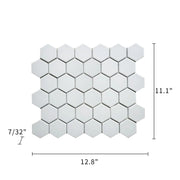 White - 2-in Hexagon 12-in x 12-in Matte Porcelain Mosaic Floor and Wall Tile( 20 sq. ft. /Box )