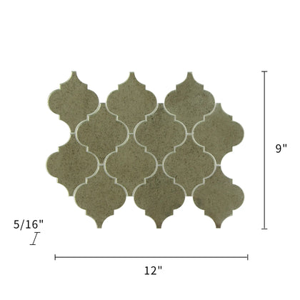 arabesque Lantern Antique Mirror 12-in x 9-in Glass Mosaic Wall Tile( 7.5 sq. ft. /Box )