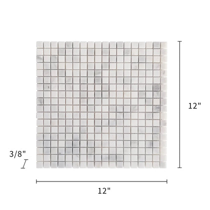 Oriental White 12-in x 12-in Polished Marble Mosaic Floor and Wall Tile( 5 sq. ft. /Box )