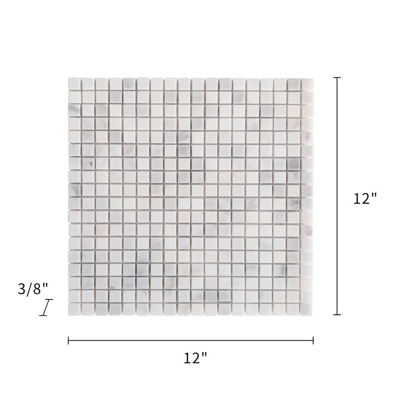 Oriental White Polished Marble Mosaic Floor and Wall Tile - Sample (Product Shown is Full Size)