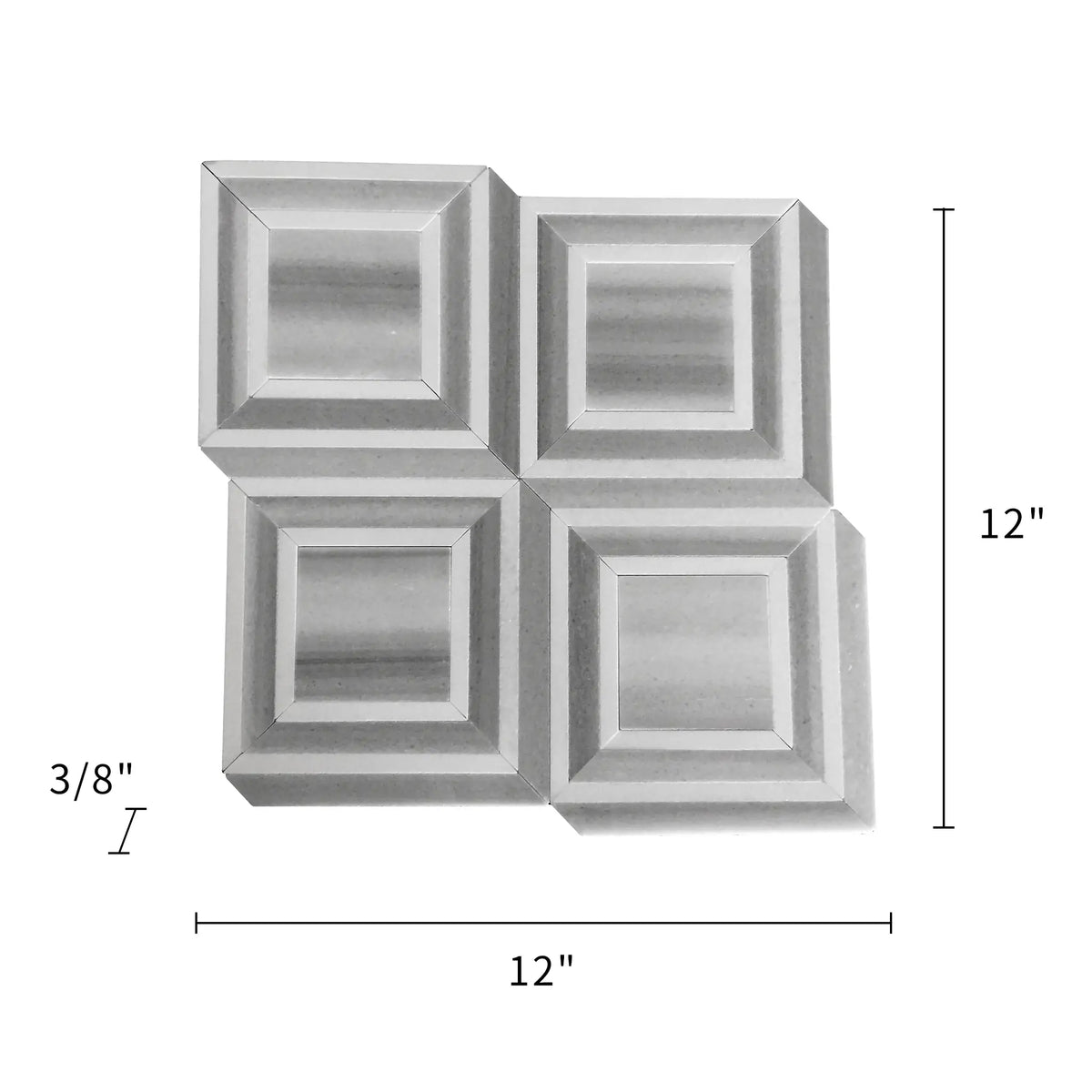 Zebra & Thassos White Marble 12-in x 12-in Waterjet Mosaic Floor and Wall Tile( 5 sq. ft. /Box )