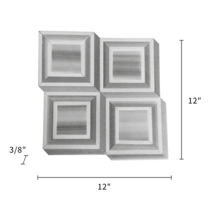 Zebra & Thassos White Marble 12-in x 12-in Waterjet Mosaic Floor and Wall Tile( 5 sq. ft. /Box )