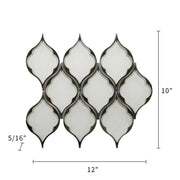 Feathered Lantern Pattern with Silver Trim 12-in x 10-in Glass Mosaic Wall Tile( 8.3 sq. ft. /Box )