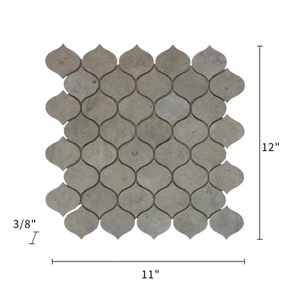 Dark Gray Droplet Marble 12-in x 11-in Mosaic Floor and Wall Tile( 4.6 sq. ft. /Box )