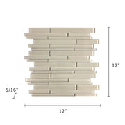 Nude Glass Mix Random Strip 12-in x 12-in Glass Mosaic Wall Tile( 10 sq. ft. /Box )