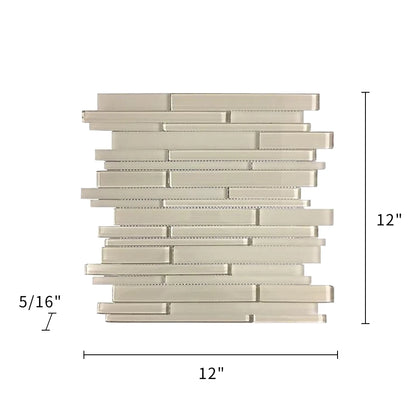 Nude Glass Mix Random Strip 12-in x 12-in Glass Mosaic Wall Tile( 10 sq. ft. /Box )