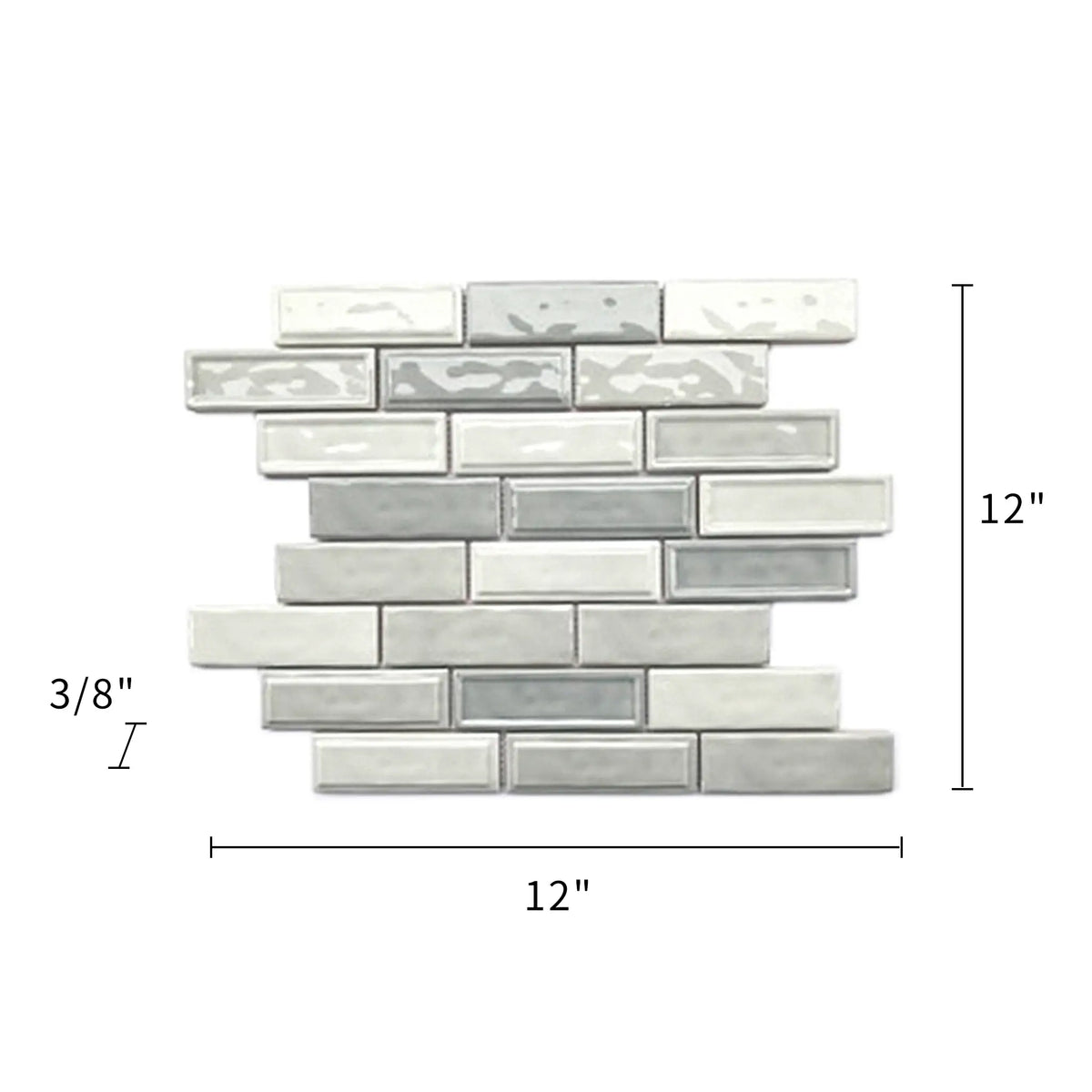 Linear Two Toned 12-in x 12-in Ceramic Mosaic Wall Tile( 10 sq. ft. /Box )