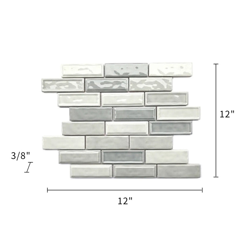 Linear Two Toned 12-in x 12-in Ceramic Mosaic Wall Tile( 10 sq. ft. /Box )