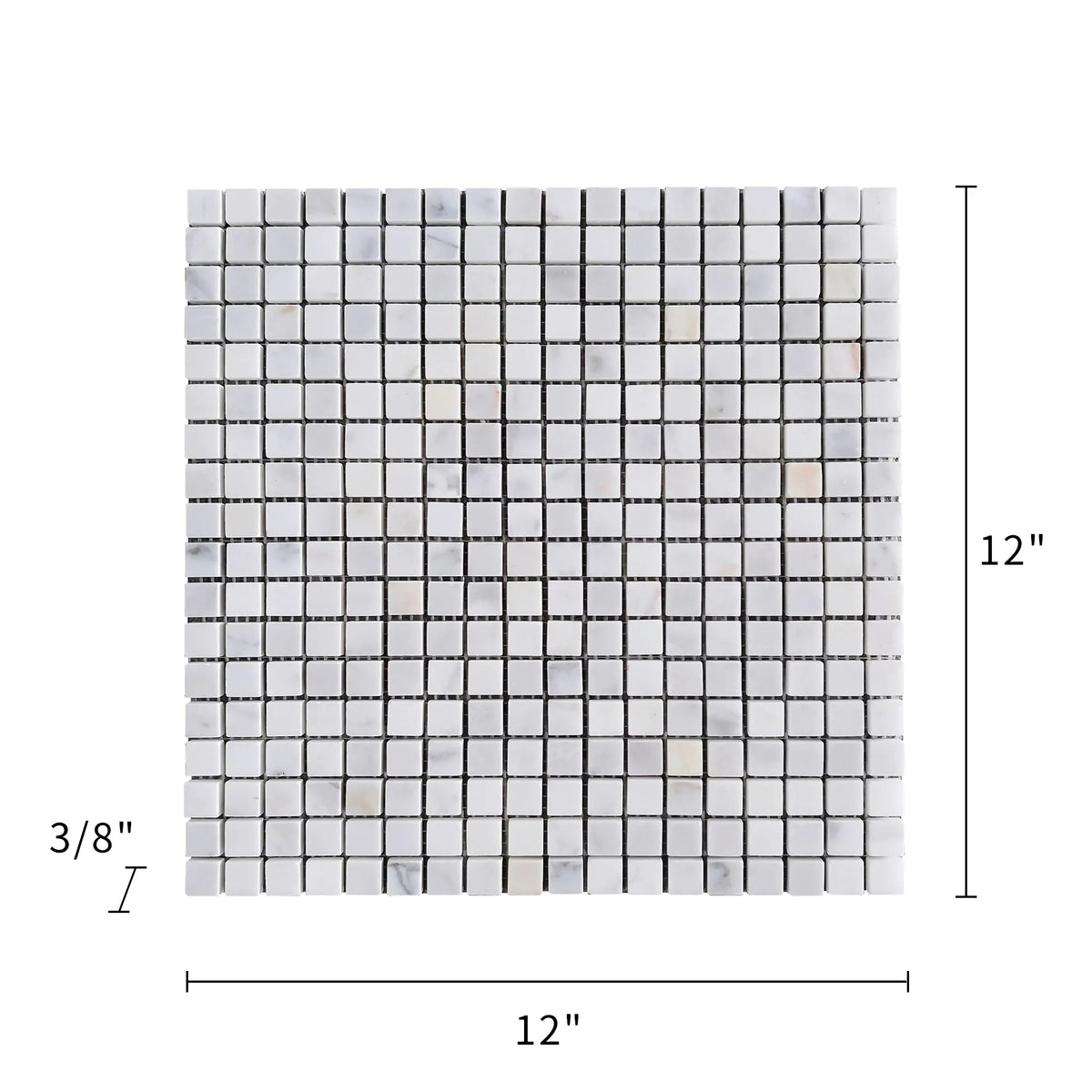 5/8" Calacatta 12-in x 12-in Polished Marble Mosaic Floor and Wall Tile( 5 sq. ft. /Box )