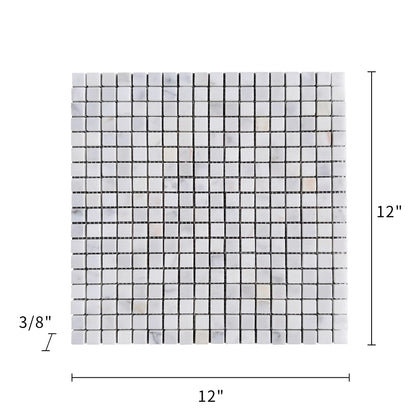 5/8" Calacatta 12-in x 12-in Polished Marble Mosaic Floor and Wall Tile( 5 sq. ft. /Box )