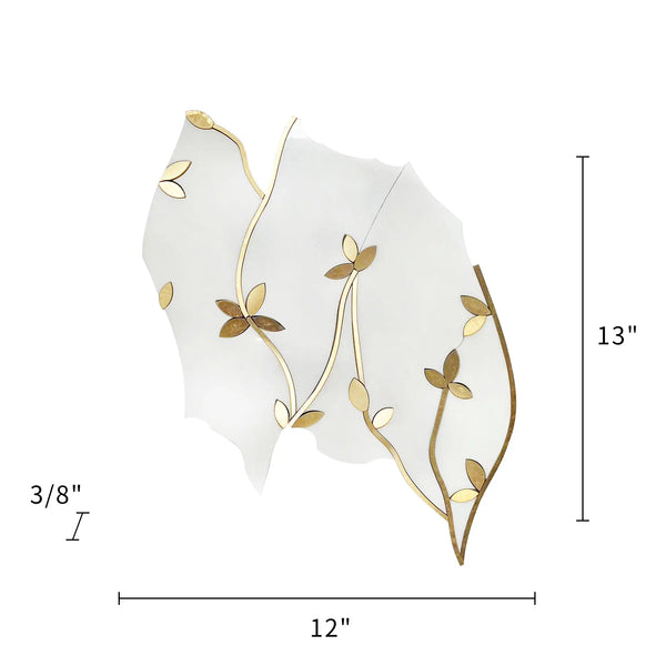 Size diagram of Thassos & Brass Floral Waterjet Mosaic Tile – 13x12 inch tile with 1.08 sq. ft coverage.