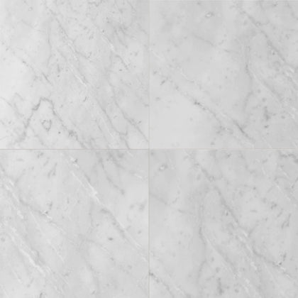 Carrara White Polished Marble Floor and Wall Tiles - Sample (Product Shown is Full Size)