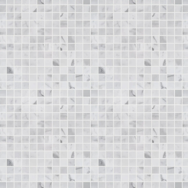 Sample display board of Calacatta Polished Marble Mosaic Tile – polished marble for showroom and presentations