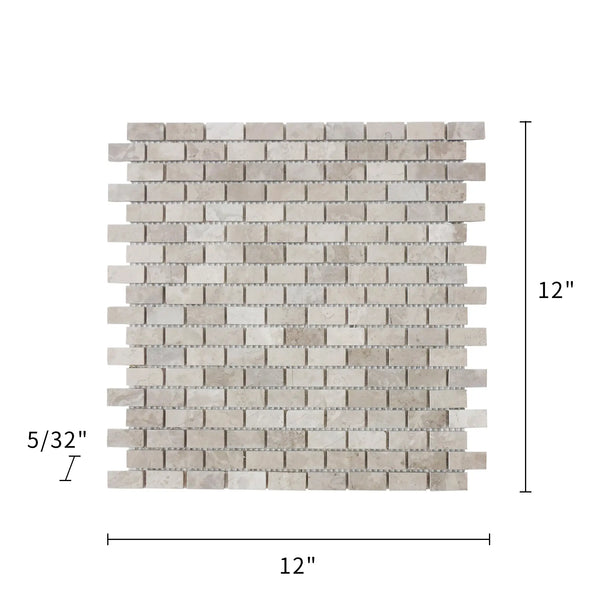 Wooden Mini Brick Marble Mosaic Wall Tile - Sample (Product Shown is Full Size)