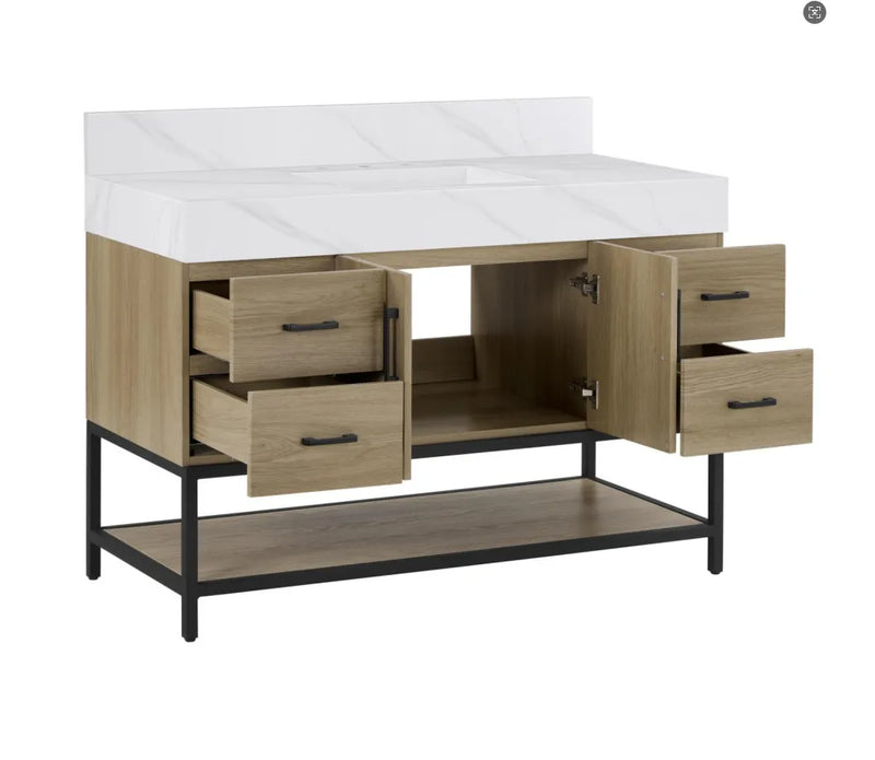 Utopia 48" Freestanding Bathroom Vanity with Calacatta Sintered Stone Top