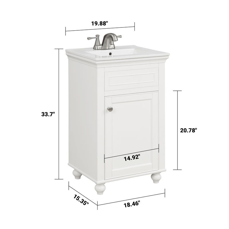 Mini 20" Single Vanity With Porcelain Top