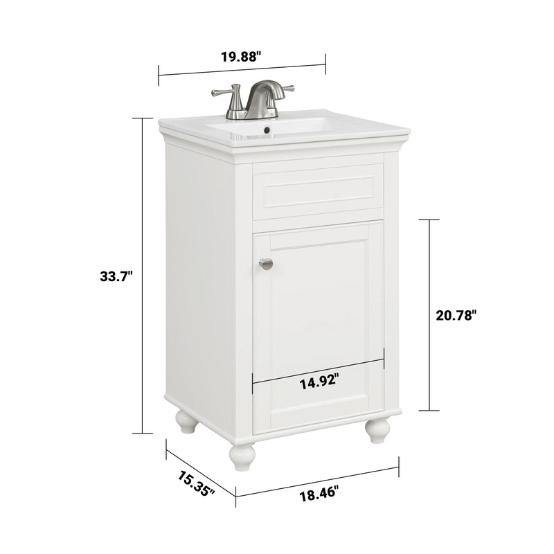 Mini 20" Single Vanity With Porcelain Top