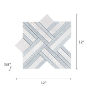 Blue Celeste & Dolomite Marble  12-in x 12-in Waterjet Mosaic Floor and Wall Tile( 5 sq. ft. /Box )