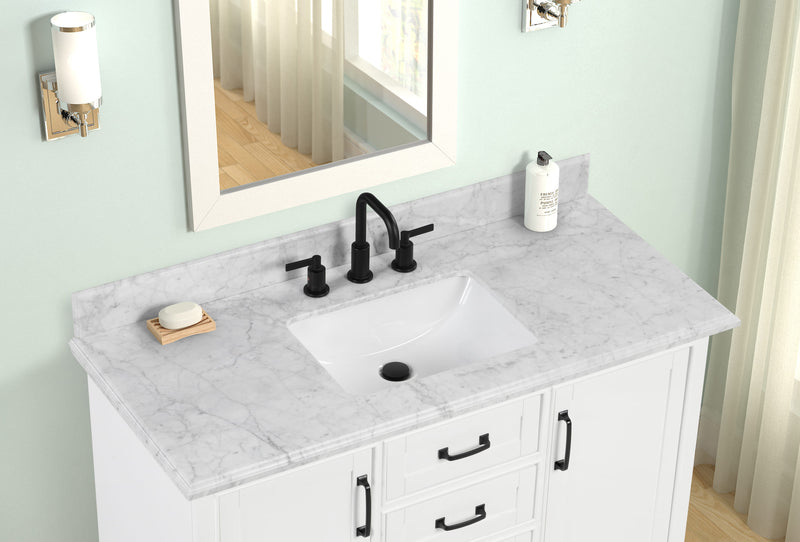 Rhoda 48" Vanity Set with Luxurious Carrara Marble Top