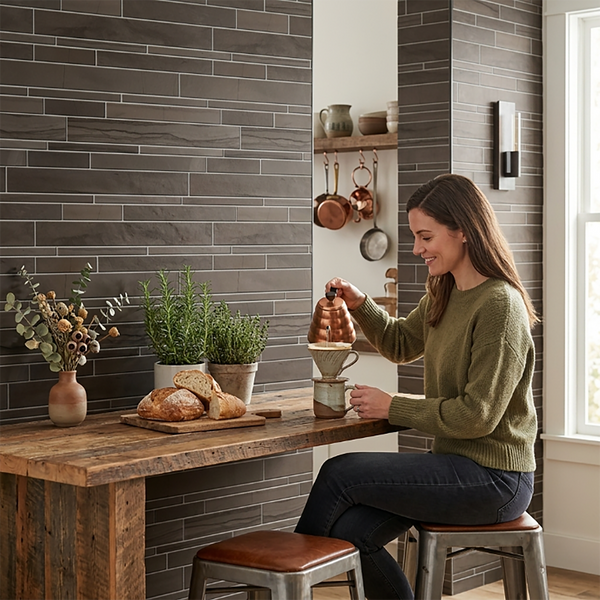 Athens Gray Random Strip 12-in x 12-in Honed Mosaic Wall Tile( 5 sq. ft. /Box )