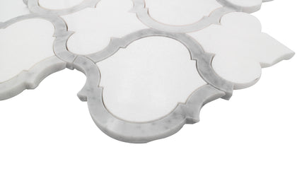 Marrakesh - Carrara White & Thassos White 9-in x 10-in Waterjet Mosaic Floor and Wall Tile( 3.15 sq. ft. /Box )