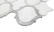 Marrakesh - Carrara White & Thassos White 9-in x 10-in Waterjet Mosaic Floor and Wall Tile( 3.15 sq. ft. /Box )