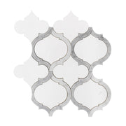 Marrakesh - Carrara White & Thassos White 9-in x 10-in Waterjet Mosaic Floor and Wall Tile( 3.15 sq. ft. /Box )