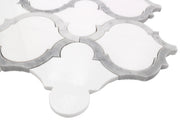 Marrakesh - Carrara White & Thassos White 9-in x 10-in Waterjet Mosaic Floor and Wall Tile( 3.15 sq. ft. /Box )