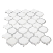 Marrakesh - Carrara White & Thassos White 9-in x 10-in Waterjet Mosaic Floor and Wall Tile( 3.15 sq. ft. /Box )