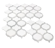 Marrakesh - Carrara White & Thassos White 9-in x 10-in Waterjet Mosaic Floor and Wall Tile( 3.15 sq. ft. /Box )